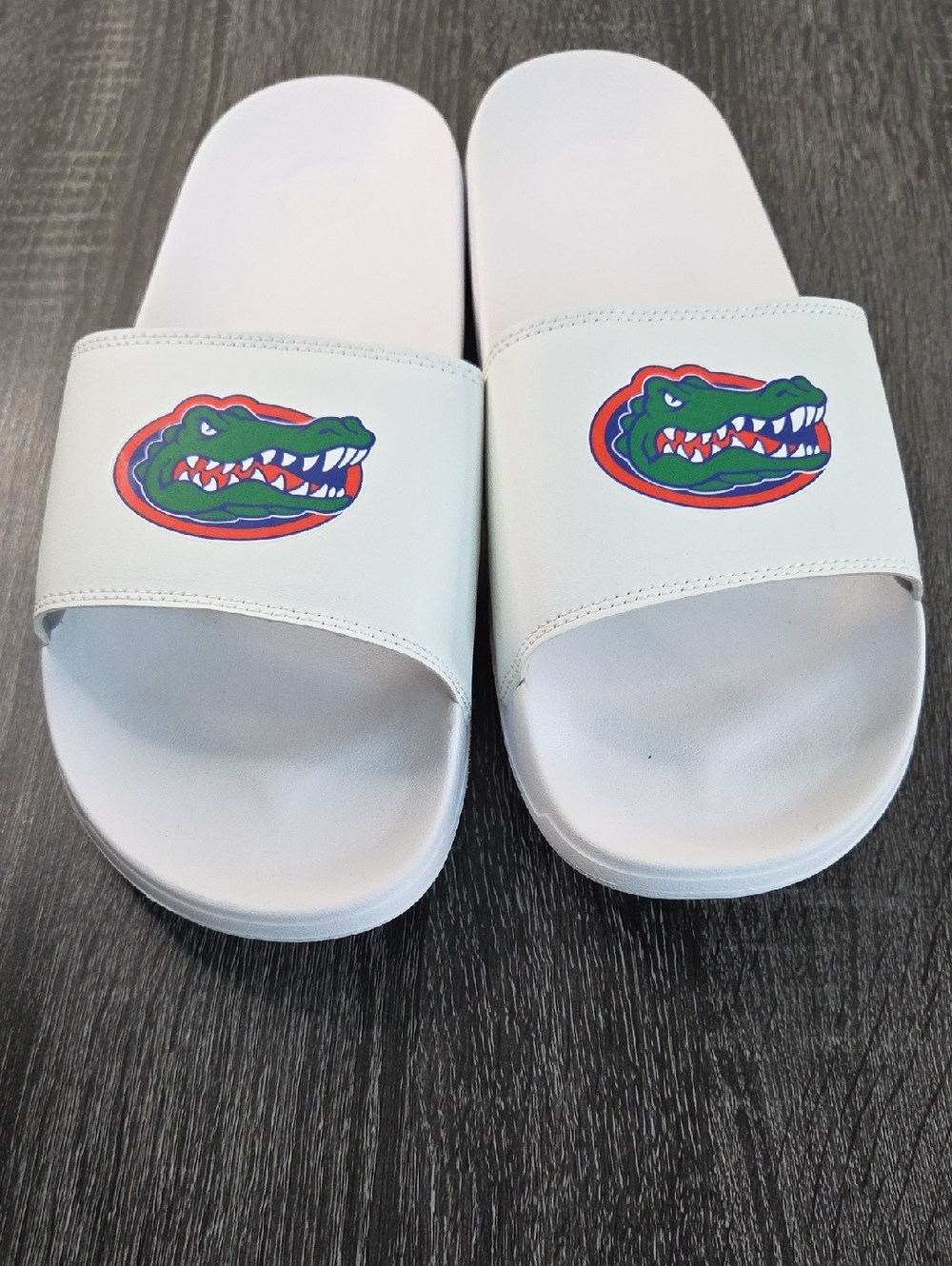 Florida Gators Mens 13-14 Lightweight White SPORTS Slide Sandals GATOR LOGO